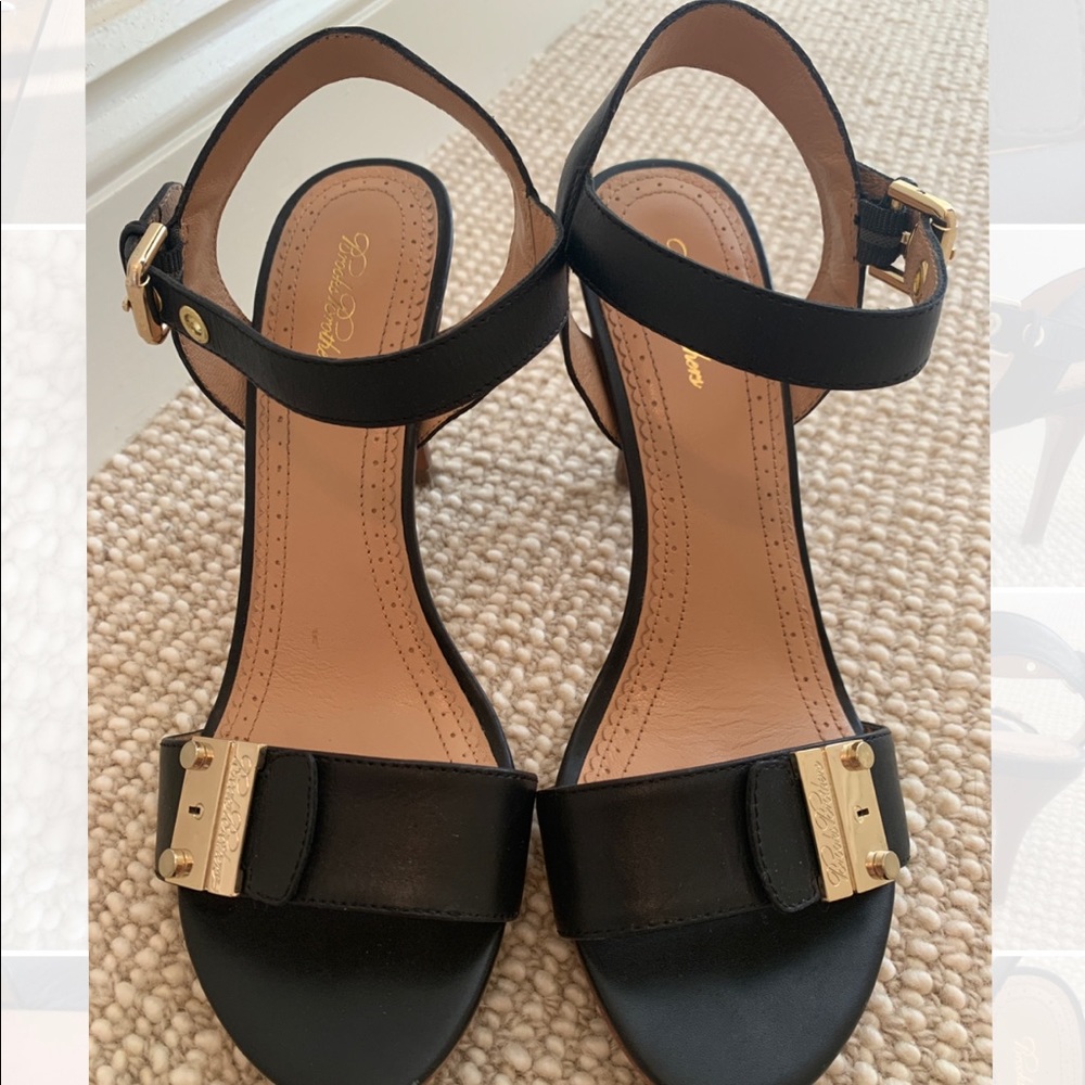 Navy Brooks Brothers Ankle Strap Sandals